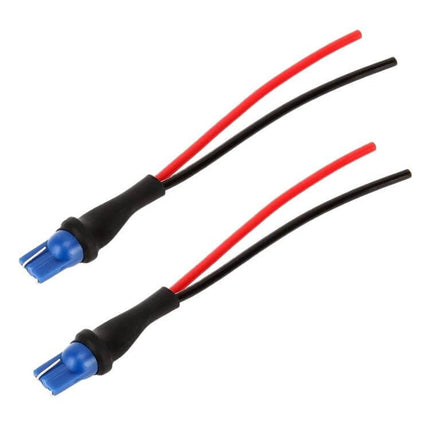 Car Bulb Holder Base Socket With Wire For Easy T10 W5W Bulb Replacement - pair of blue T10 W5W sockets with red and black wires for LED upgrades