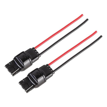 T20 7440 Bulb Holder Base With Wire For Car Led Bulbs - pair of black plastic adapter bases with red and black wires for secure LED installation