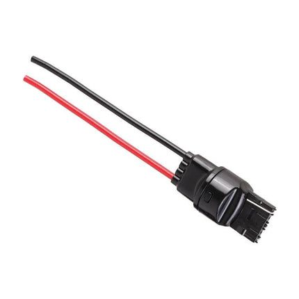 T20 7440 Bulb Holder Base With Wire For Car Led Bulbs - black plastic adapter with red and black wires for secure LED replacement