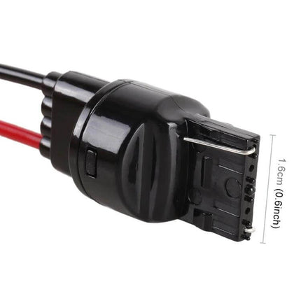 T20 7440 Bulb Holder Base With Wire For Car Led Bulbs black adapter close-up with red and black wires
