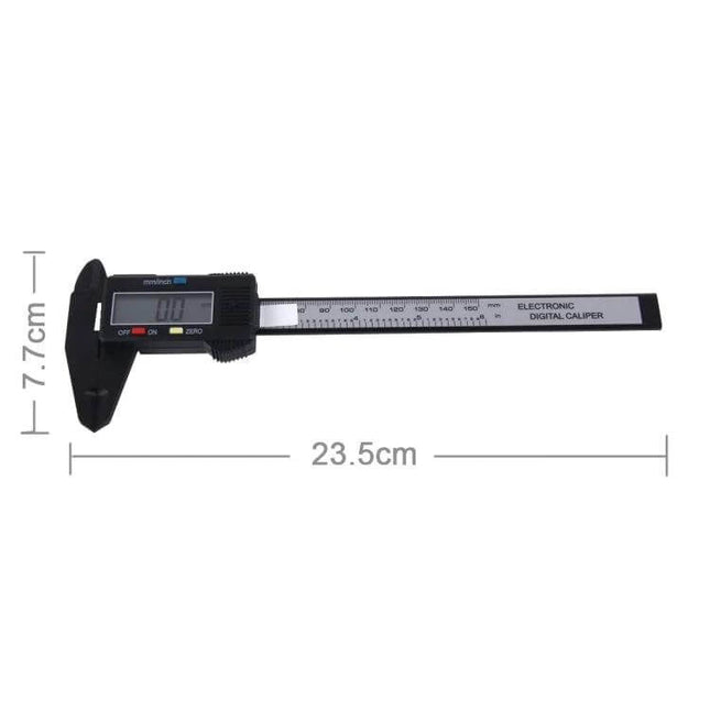 LCD Digital Vernier Caliper 150 mm For Quick Home Measurements - black 0–150mm digital caliper with LCD, metric/inch, depth and step gauges
