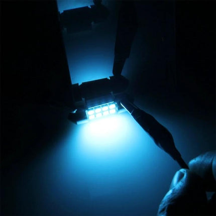 Car Dome Reading Light 41mm For Vehicle Interior Use - blue high-brightness LED dome reading light with aluminum alloy shell, canbus compatible