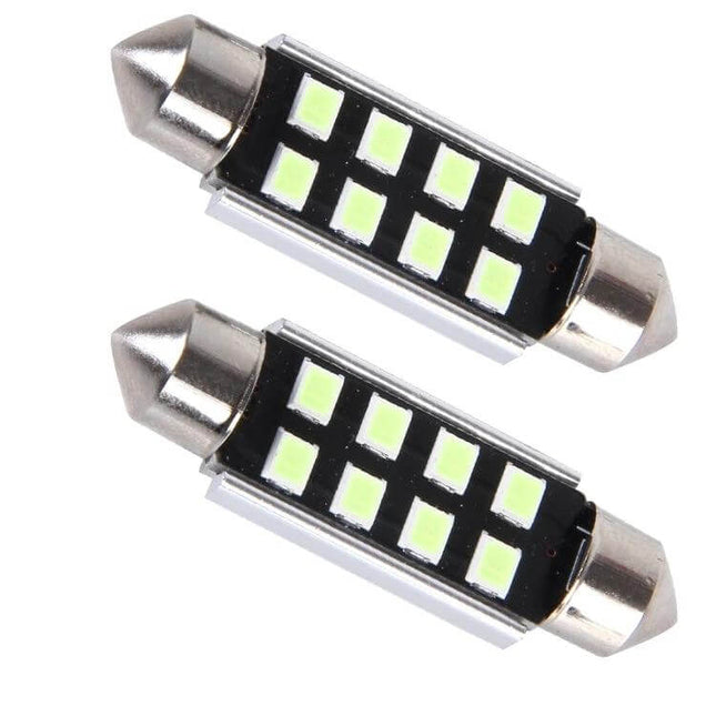 2-Pack Car Dome LED Reading Lights, 39mm for Car Interior Use — slim aluminum alloy 39mm LED dome bulbs for backseat reading and map illumination