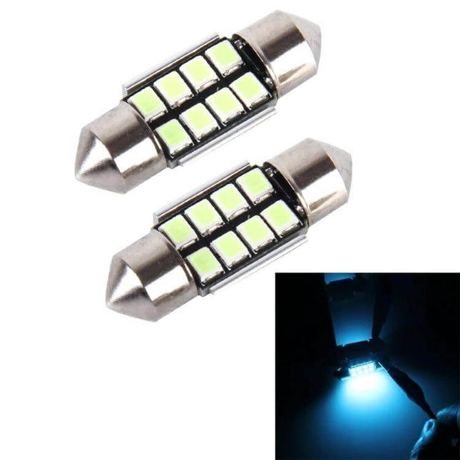 LED Car Dome Reading Light 31mm 2-Pack Interior Lamp - two 31mm LED dome bulbs with aluminum housing, bright cool white interior illumination