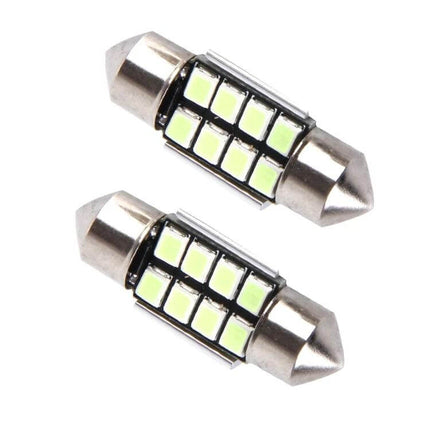 LED Car Dome Reading Light 31mm 2-Pack Interior Lamp - pair of 31mm LED dome reading lights with aluminum alloy housing and bright SMD LEDs