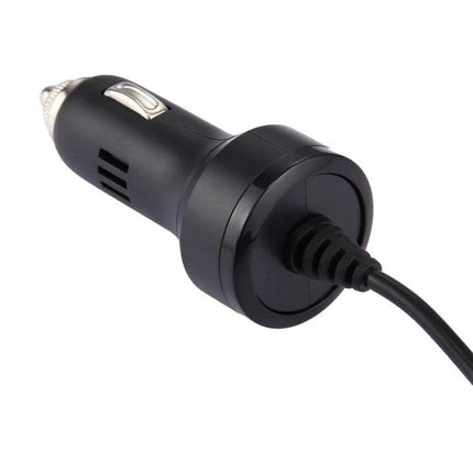 Essential Car Charger for Nintendo Switch on Road Trips — black in-car USB charger plugged into cigarette lighter with cable attached