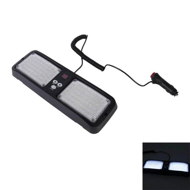 LED Car Warning Light Waterproof For Emergency Roadside Use - 86-LED dual flexible lamps, 12 flash patterns, sunshade mount, waterproof, 12V car plug