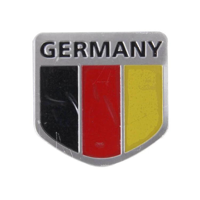 Germany Flag Style Metal Car Sticker for Vehicle Protection - metal Germany shield emblem with black red yellow panels for door or bumper protection