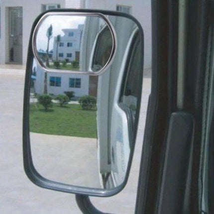Wide Angle Rear View Mirror for Truck Blind Spots, 14cm x 10.5cm mounted on truck side mirror to reduce blind spots and improve rear visibility
