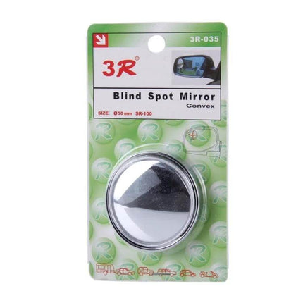 Wide Angle Rear View Mirror for Eliminating Car Blind Spots - convex blind spot mirror attached to packaging, round stick-on car mirror