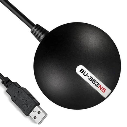 Compact USB GPS Receiver for Everyday Navigation Use - black round USB SiRF Star IV antenna with cable