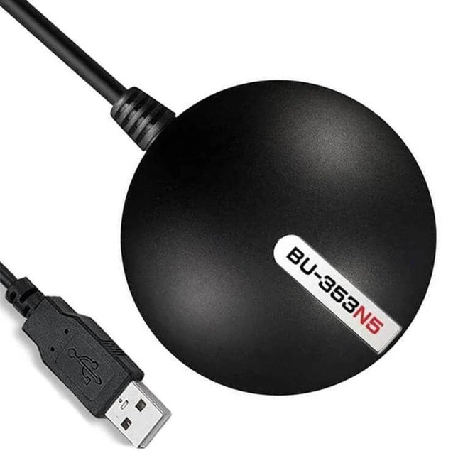 Compact USB GPS Receiver for Everyday Navigation Use - black round USB SiRF Star IV antenna with cable