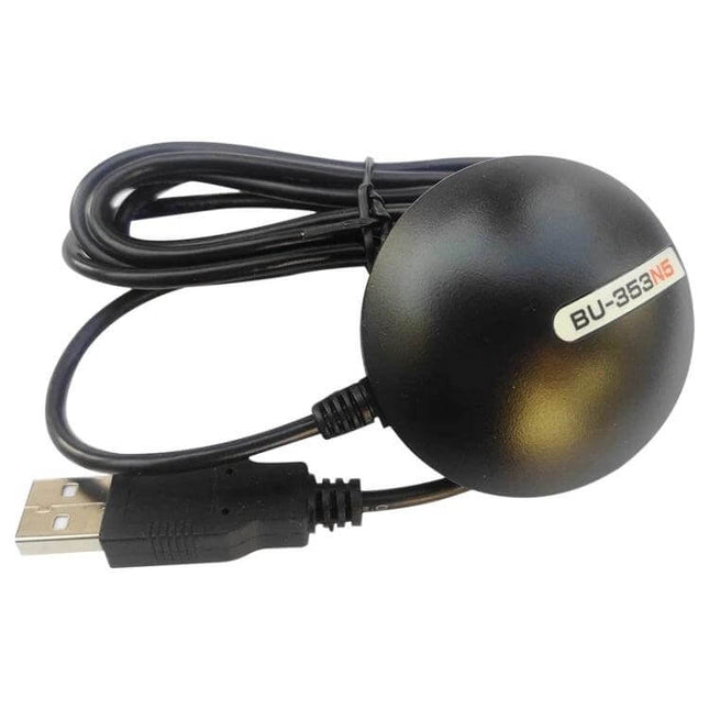Compact USB GPS Receiver for Everyday Navigation Use - black SiRF Star IV USB puck antenna with cable (BU-353 NG)