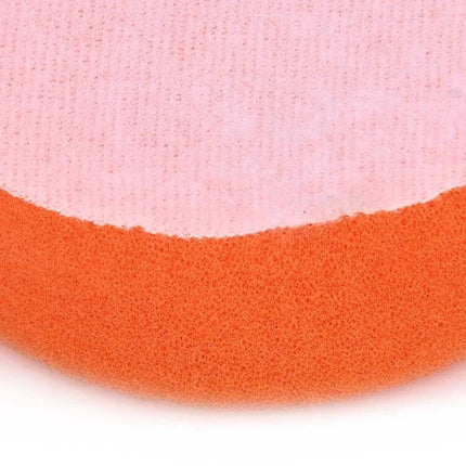 Round High-Density Car Polishing Sponge for Vehicle Cleaning shown close-up of pink and orange round foam polishing pad