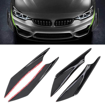Set of 4 Car Flank Decorative Stickers for Vehicle Styling on gray sports car showing four black glossy side decals for subtle styling and protection