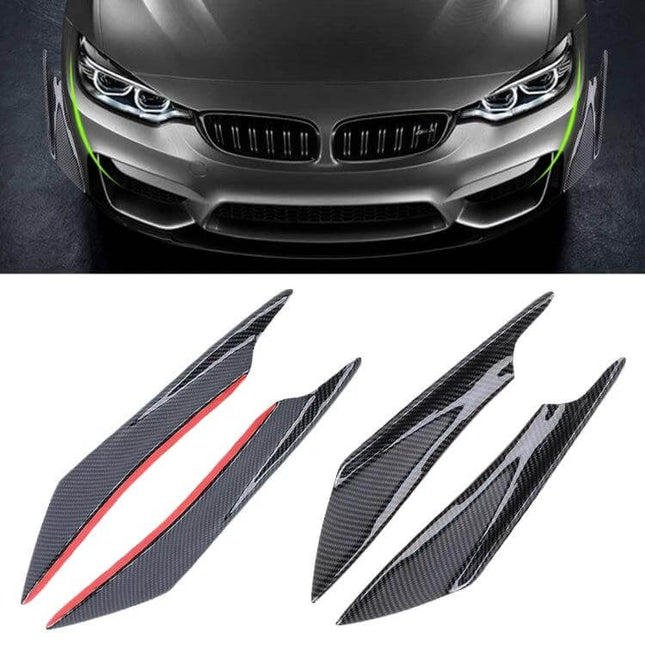 Set of 4 Car Flank Decorative Stickers for Vehicle Styling - carbon fiber-look side trim set for cars and SUVs