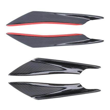 Set of 4 Car Flank Decorative Stickers for Vehicle Styling - carbon fiber look side trim with red accent, easy-apply protective car flank decals
