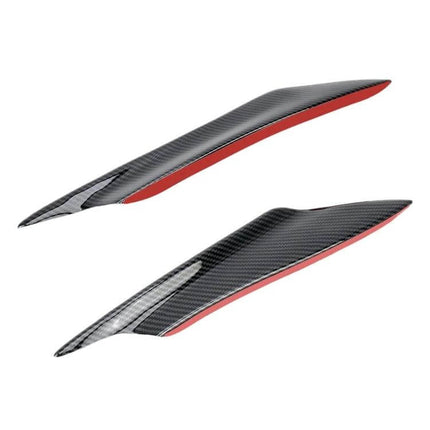 Set of 4 Car Flank Decorative Stickers for Vehicle Styling - carbon fiber look black side protectors with red adhesive backing