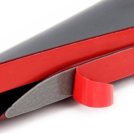 Set of 4 Car Flank Decorative Stickers for Vehicle Styling - close-up of red adhesive backing strip and foam pad for side decal application