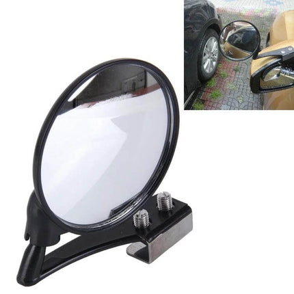 Wide-Angle Adjustable Left Side Mirror for Vehicle Visibility mounted on car side to reduce blind spots and improve parking and merging safety