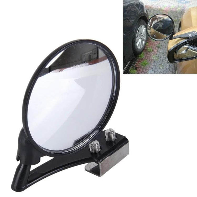 Wide-Angle Adjustable Left Side Mirror for Vehicle Visibility mounted on car side to reduce blind spots and improve parking and merging safety