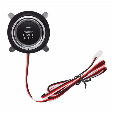 Smart Car Start Stop Switch With RFID Alarm System For Easy Start push-button engine start with wiring harness, black round start-stop switch