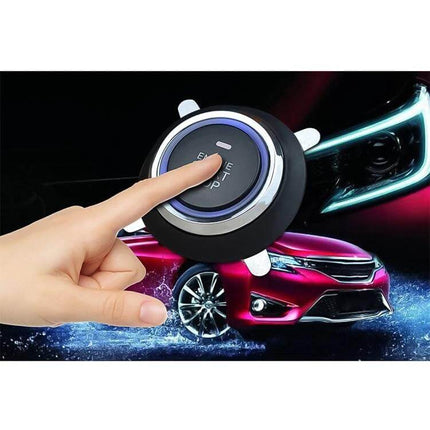 Smart Car Start Stop Switch With RFID Alarm System For Easy Start - finger pressing one-button engine start on modern car