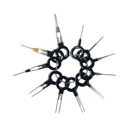 11 Piece Auto Wire Terminal Extraction Kit For Safe Terminal Removal - 11-piece keyring set of automotive terminal extraction tools