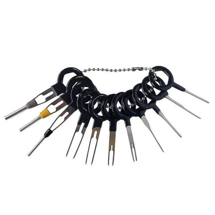 11 Piece Auto Wire Terminal Extraction Kit For Safe Terminal Removal – 11-piece ring of extractor tools for automotive wiring