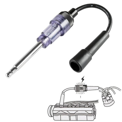 Compact Device for Checking Spark Plugs in Daily Car Maintenance - handheld spark tester with probe and coil connector for quick ignition checks