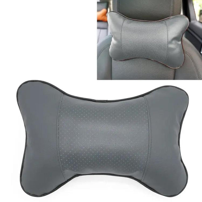 Oreiller de cou de voiture en cuir respirant et confortable pour le voyage