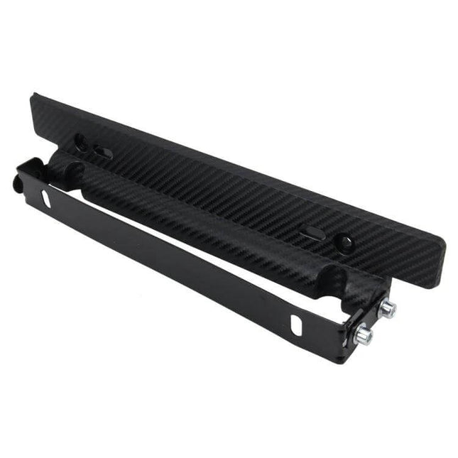 Universal Adjustable Carbon Fiber License Plate Holder for Cars, adjustable black carbon fiber plate bracket protecting against rust and weather