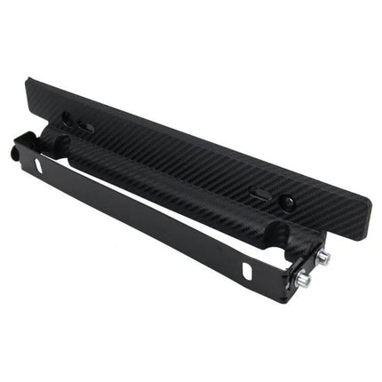 Universal Adjustable Carbon Fiber License Plate Holder for Cars black carbon fiber adjustable mount protecting plate from rust and weather