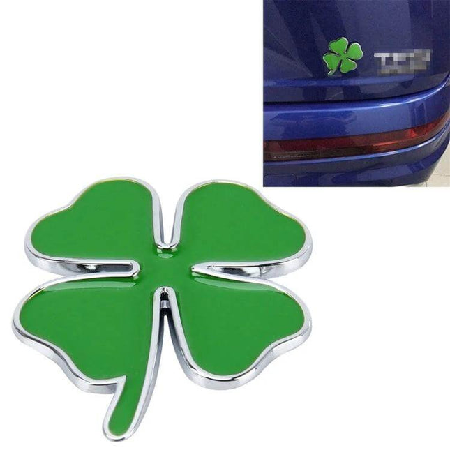 Four Leaf Clover Luck Symbol Car Dashboard Sticker, 4x3.3cm - green four-leaf clover car dashboard sticker for luck and décor