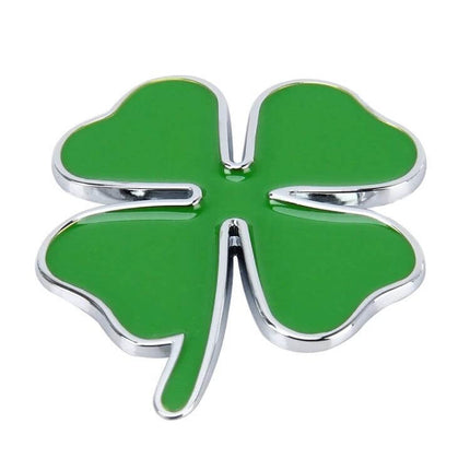 Four Leaf Clover Luck Symbol Car Dashboard Sticker, 4x3.3cm - green four-leaf clover emblem for vehicle dashboard, compact lucky charm