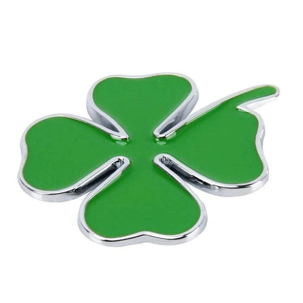 Four Leaf Clover Luck Symbol Car Dashboard Sticker, 4x3.3cm - green four-leaf clover chrome-edged car dashboard emblem