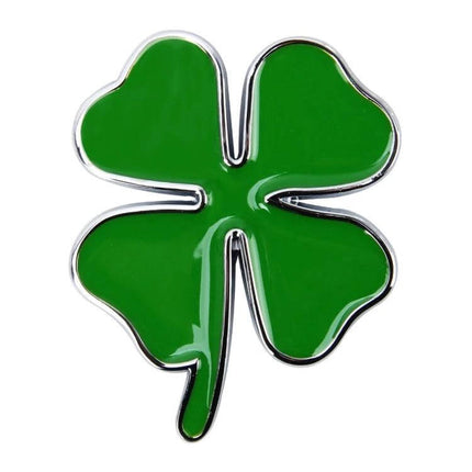 Four Leaf Clover Luck Symbol Car Dashboard Sticker, 4x3.3cm - green four-leaf clover car dashboard emblem for luck and decoration