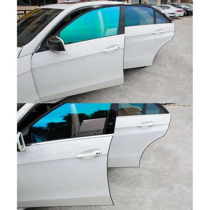 Universal 5m Rubber Car Door Edge Protection Trim Guards installed on white sedan door protecting paint from chips and scratches