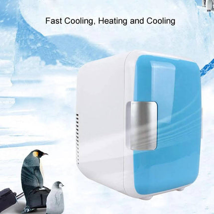 Vehicle Auto Portable Mini Cooler And Warmer 4L For Car compact blue-white 4L portable cooler-warmer for car, travel, office and picnics