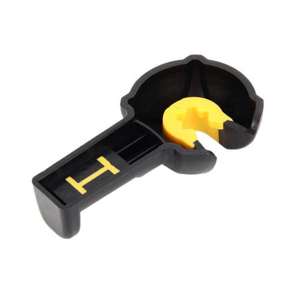 Practical Car Seat Back Hooks for Hanging Bags, Set of 2 - black plastic hook with yellow insert for hanging bags and groceries on car seat back