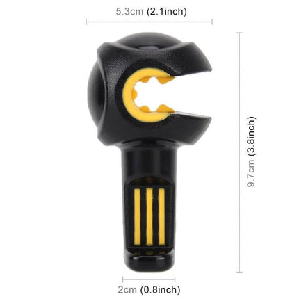 Practical Car Seat Back Hooks for Hanging Bags, Set of 2 – black plastic hook with yellow grip for attaching to seat back (5.3cm x 9.7cm)