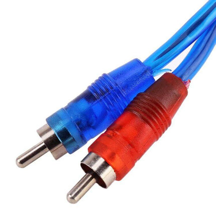 Car AV Extension Cable 26cm Length For Vehicle Installations - blue/red RCA audio extension for in-dash wiring, copper cover, compact durable