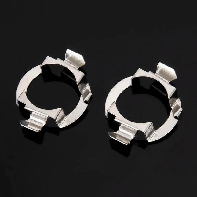 H7 Headlight Socket Adapter For Audi And Buick Cars metal high-heat resistant pair for LED bulb upgrades, protects factory wiring