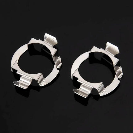 H7 Headlight Socket Adapter For Audi And Buick Cars stainless metal heat-resistant adapter pair for LED bulb upgrade, preserves factory wiring