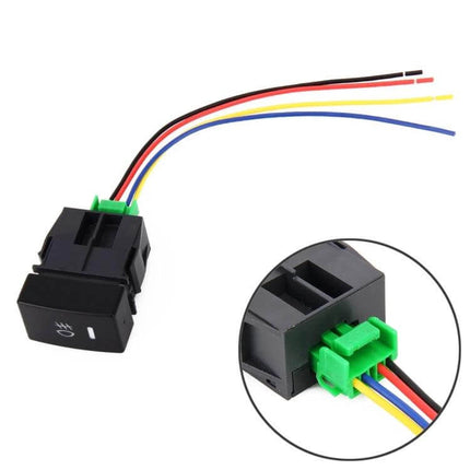 Car Fog Light Switch With Cable For Honda Fit Front Panel – black ABS switch with wiring harness and connector