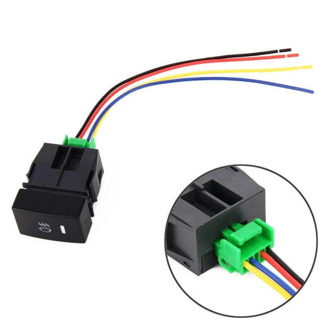 Car Fog Light Switch With Cable For Honda Fit Front Panel – black ABS switch with wiring harness and connector