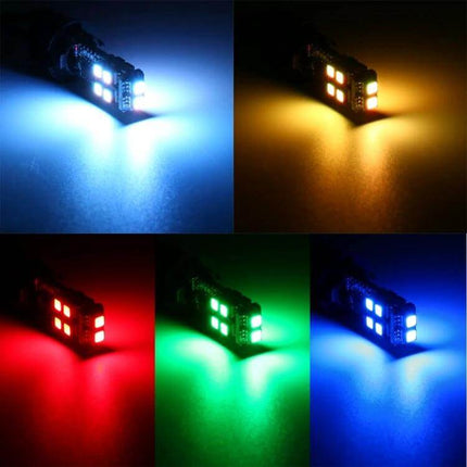 Multi-Color LED Car Clearance Lights With Remote Control showing RGB LED module in blue, yellow, red, green lighting modes