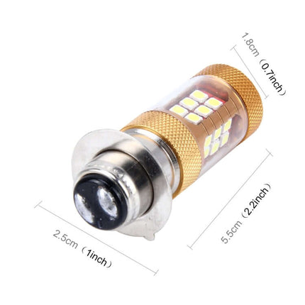 High-Intensity LED Motorcycle Headlight for Night Visibility, compact gold LED bulb with multiple diodes and metal base for enhanced nighttime riding
