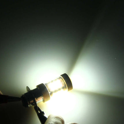 High-Intensity LED Motorcycle Headlight for Night Visibility - bright high-luminance LED bulb showing strong night beam and focused road illumination