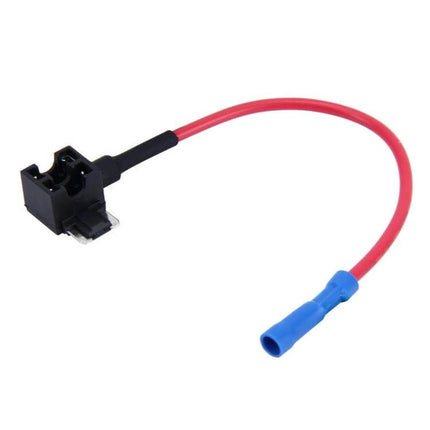 Car 12V Add-A-Circuit TAP Adapter For Extra Fused Circuits Mini Size - compact red inline fuse tap with blue female connector